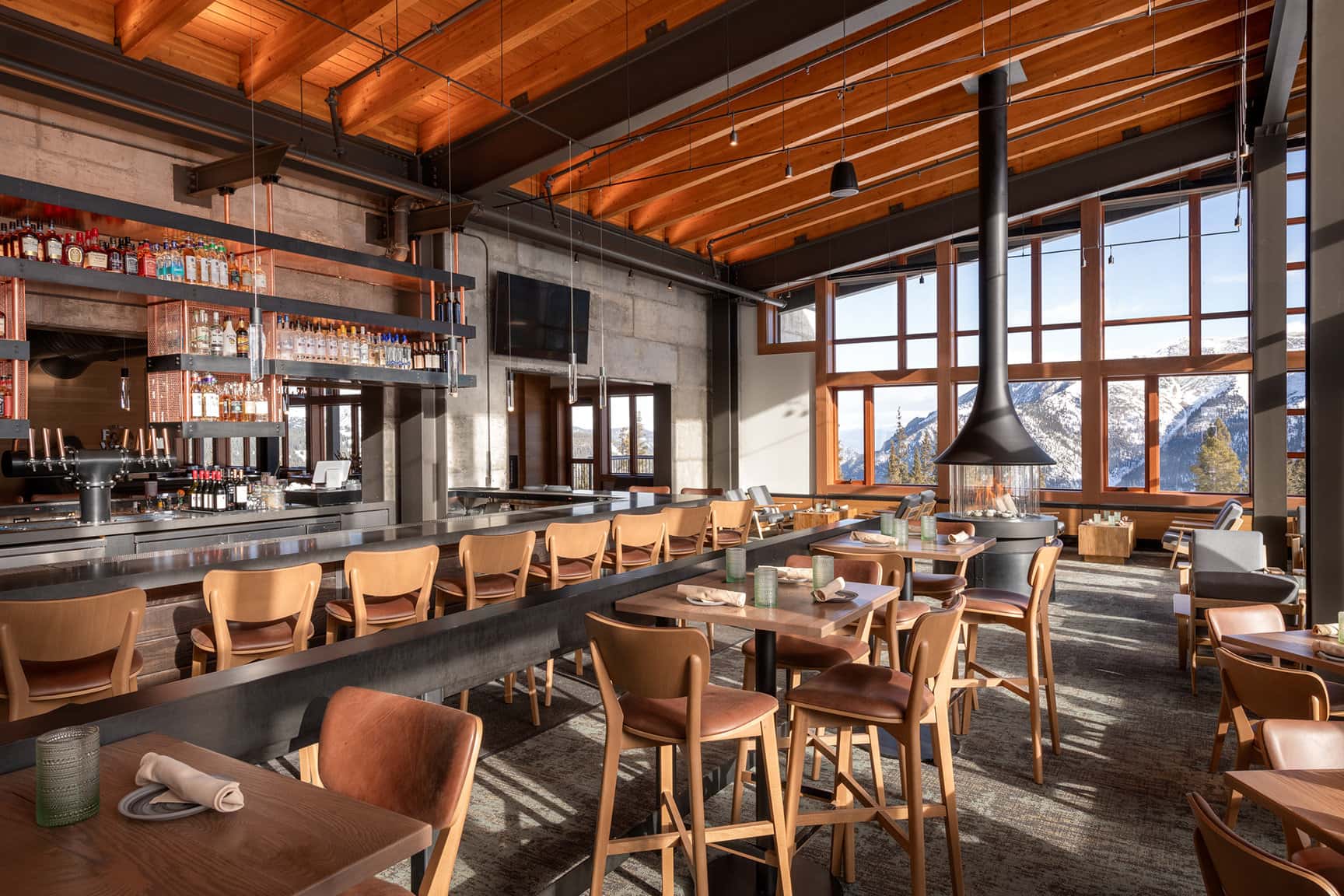 Forage and Feast dining with mountain views