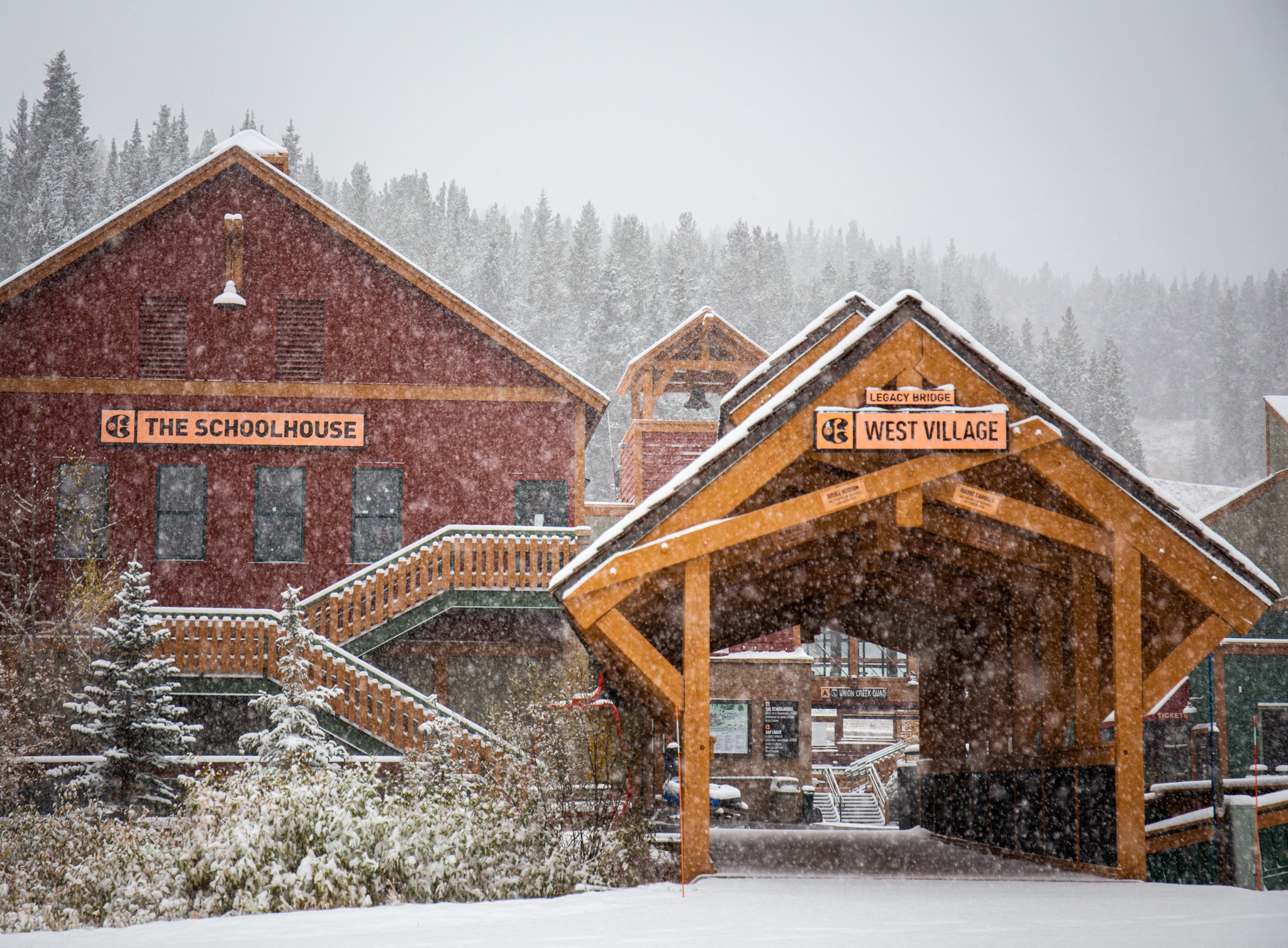Copper Mountain Schoolhouse in winter